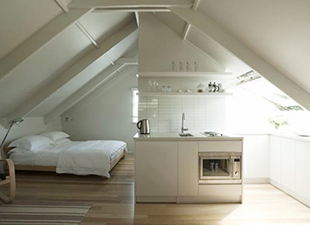 Studio apartment over a garage