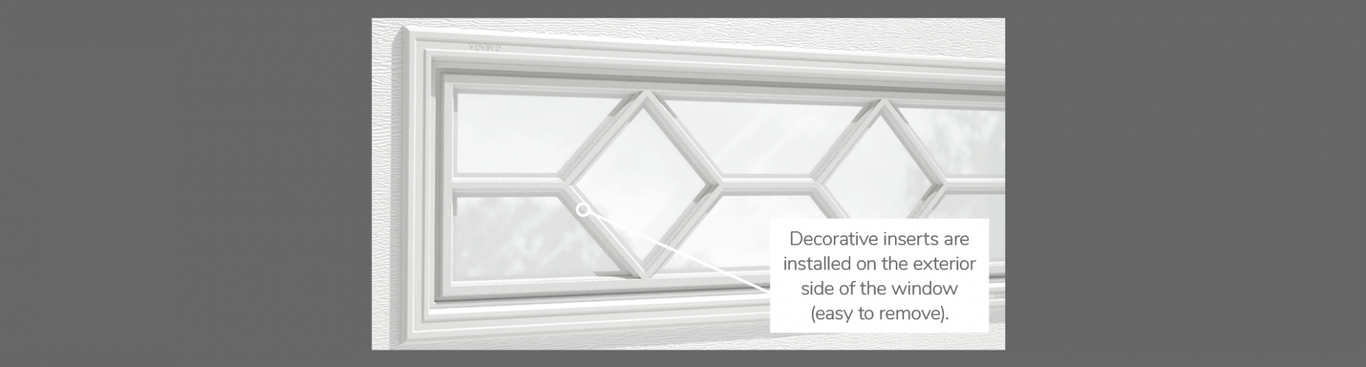 Waterton Decorative Insert, 40" x 13", available for door R-16, R-12, 2 layers - Polystyrene and Non-insulated